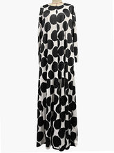 Loose Polka-Dot Round-Neck Long Sleeve Wide Leg Jumpsuits